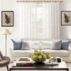 long curtain rod for living room long curtain rod for living room - Stylish living room with flowing voile curtains on a extra long adjustable curtain rod 12 feet set bronze colour, paired with a cozy sofa set, vibrant cushions, and wall paintings—creating a chic, inviting ambiance
