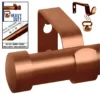 adjustable curtain rod copper finish adjustable curtain rod copper finish - Four images showcasing a heavy duty adjustable curtain rod copper colour: 1) Main image is a copper colour curtain rod, 2) Image with curtain rod holding heavy weight, text highlights '1 inch curtain rod, Heavy Duty – Holds 35 lbs with ease'; 3) Close-up of telescoping mechanism with 'Easily Adjustable, Smooth Telescoping and not to worry about inaccurate measurements' text; 4) image is of curtain bracket holding heavy weight showcasing that the bracket is capable of holding heavy blackout curtains.