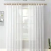 extra long curtain rod 120 inch extra long curtain rod 120 inch - Elegant white floor-length sheer curtains hanging from a sleek gold extra long adjustable curtain rod installed on a window—creating a modern, flowing look while maintaining privacy and natural light. Text highlight: 10 feet (120 inches) long, suggesting that these rods can be used on wide windows