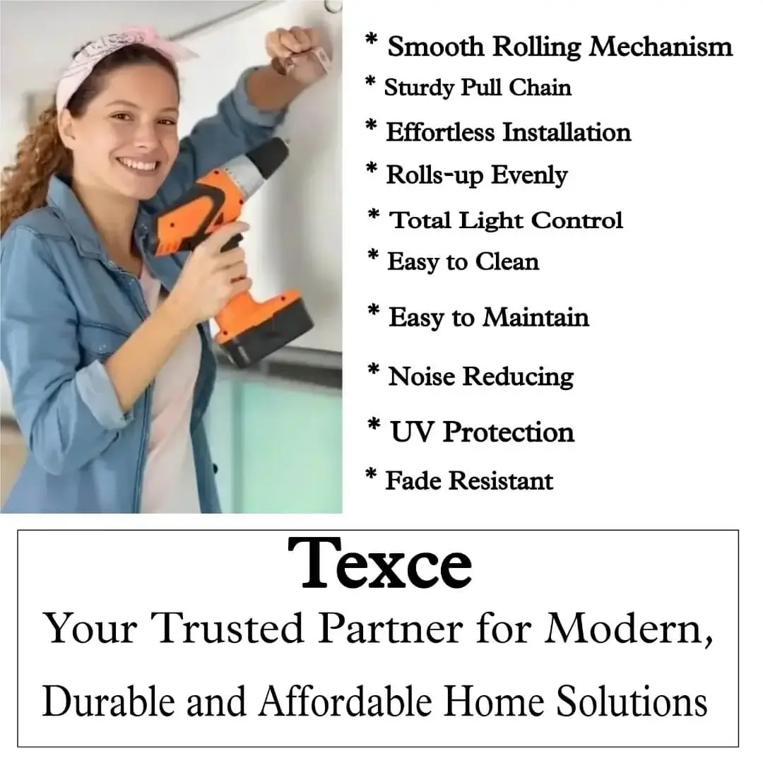 best roller blinds for windows best roller blinds for windows - diy warrior girl holding a bracket and installing a blind with text highlight 'smooth rolling mechanism, sturdy pull chain, effortless installation, rolls up evenly, total light control, easy to clean, easy to maintain, noise reduction, uv protection, fade resistant, Texce, your trusted partner for modern, durable and affordable home solutions'