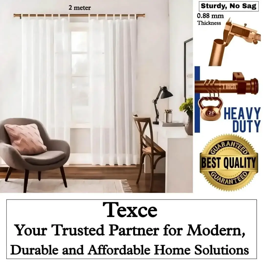 best curtain poles for heavy curtains best curtain poles for heavy curtains - Four panel showcase: (1) Stylish living room with flowing white curtains on a adjustable curtain rod with single seater and art, (2) Stress test proving no bend under heavy weights, (3) Close-up of 1-inch diameter and 0.8 mm thick sturdy pole (no sag), (4) Text overlay: 'Best quality guaranteed—Texce: modern, durable, affordable home décor solution.' Combines elegance and industrial strength