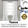 best adjustable curtain rods black best adjustable curtain rods black - Stylish flowing curtains on a window, hung from a heavy-duty 0.8mm thick curtain rod. Text overlay highlights: 'Best quality guaranteed - Texce, your trusted partner for modern, durable and affordable home solutions