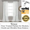 best curtain rods for window best curtain rods for window - Elegant floor-length curtains hanging on a matte black curtain rod which is heavy-duty and 0.8mm thick. Text overlay highlights: 'Best quality guaranteed - Texce, your trusted partner for modern, durable and affordable home solutions