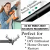 extendable curtain pole matt black extendable curtain pole matt black - DIY girl installing curtain brackets with a drill—text highlights ‘Perfect for beginners, DIY enthusiasts, homeowners and renters!’ Features smooth telescoping rods, and easily adjustable design so you never worry about inaccurate measurements