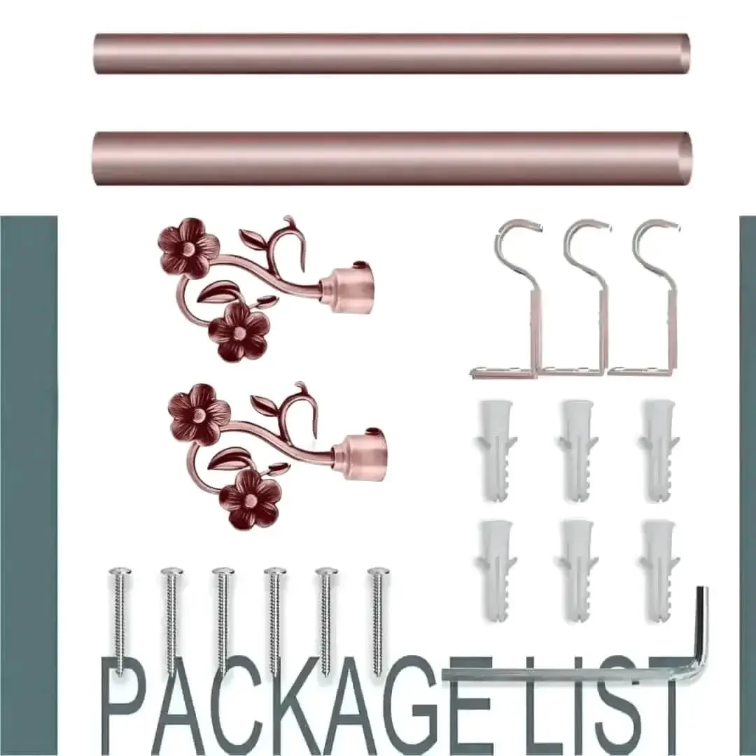 full set of curtain rods full set of curtain rods - curtain rod set showcase, complete curtain pipe set with accessories displayed with all included components: 2 decorative finials, 3 heavy duty brackets, 1 rod, wall anchors, and screws. Text overlay lists the 'Package List,' showcasing everything needed for professional installation.