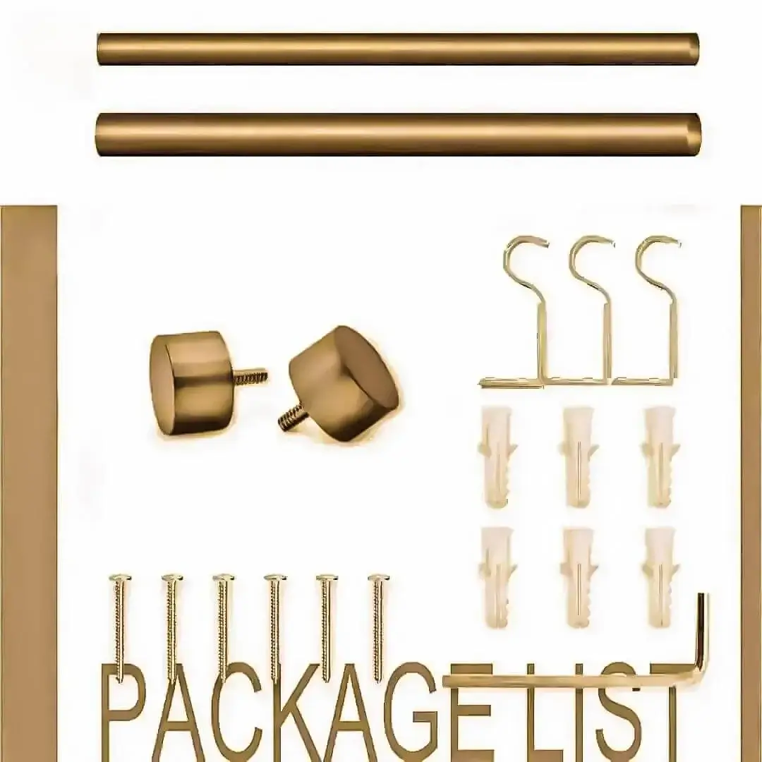 curtain rod for living room kit curtain rod for living room kit - curtain rod set showcase, complete curtain pipe set with accessories displayed with all included components: 2 decorative finials, 3 heavy duty brackets, 1 rod, wall anchors, and screws. Text overlay lists the 'Package List,' showcasing everything needed for professional installation.