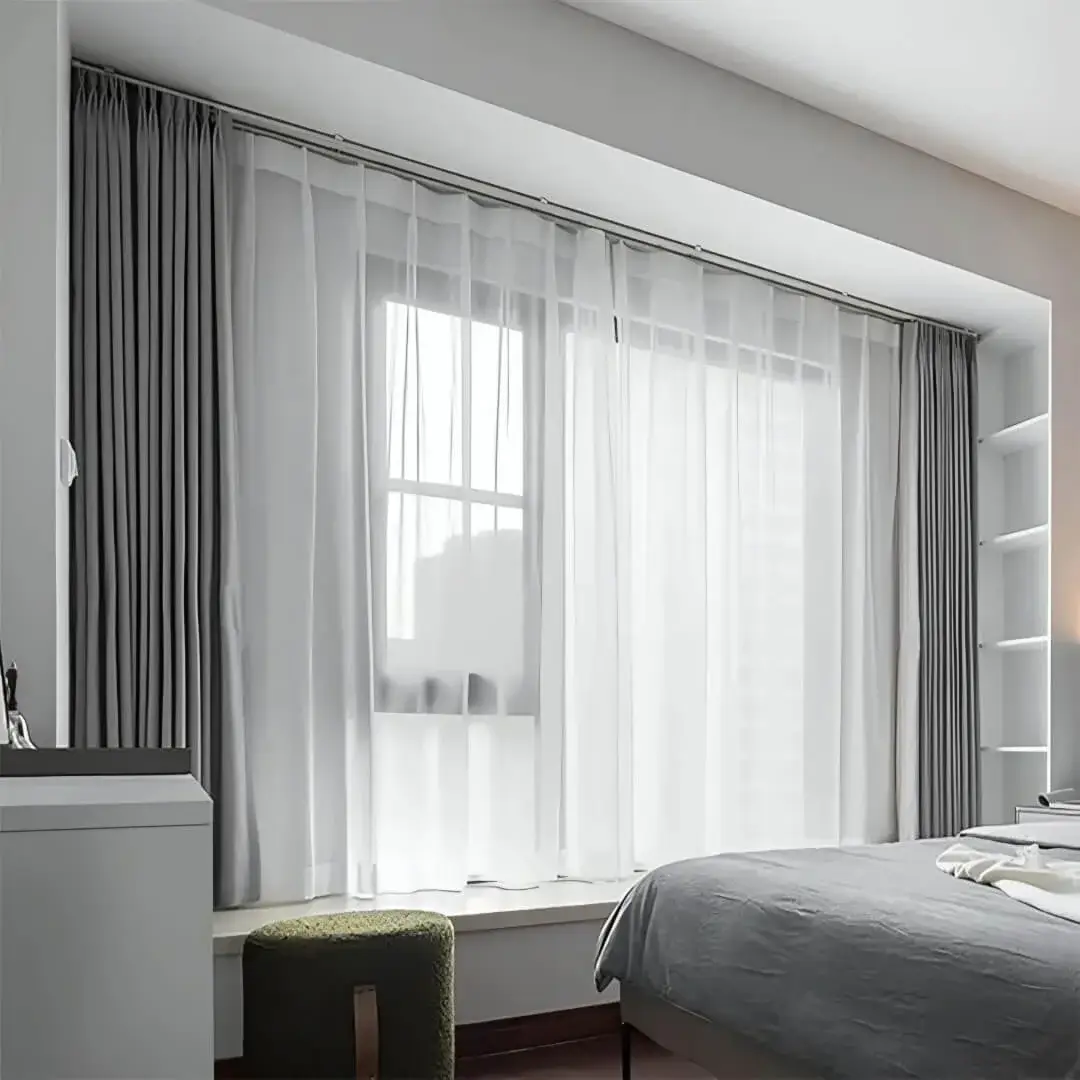 ceiling mounted curtain track ceiling mounted curtain track - curtain hanging from a ceiling mounted curtain track in a bedroom