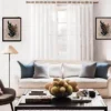 11 foot adjustable curtain rod for living room 11 foot adjustable curtain rod for living room - Stylish living room with flowing curtains on a adjustable curtain rod, paired with a cozy sofa set, vibrant cushions, and wall paintings—creating a chic, inviting ambiance.