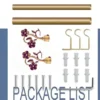 expandable curtain rod set expandable curtain rod set - showcase, complete adjustable curtain rod set with accessories displayed with all included components: 2 decorative finials, 3 heavy duty brackets, 1 rod, wall anchors, and screws. Text overlay lists the 'Package List,' showcasing everything needed for professional installation.
