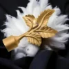 gold leaf finial for curtain rod gold leaf finial for curtain rod - Elegant gold-toned finial with a detailed leaf motif, designed to be the end cap for a curtain rod.