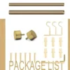 curtain-pole-and-accessories.webp adjustable curtain rod kit - Complete adjustable curtain rod set displayed with package contents: 2 finials, 3 heavy-duty brackets, 1 adjustable rods, wall anchors, and screws. Text overlay highlights 'Package List'—everything needed for professional installation