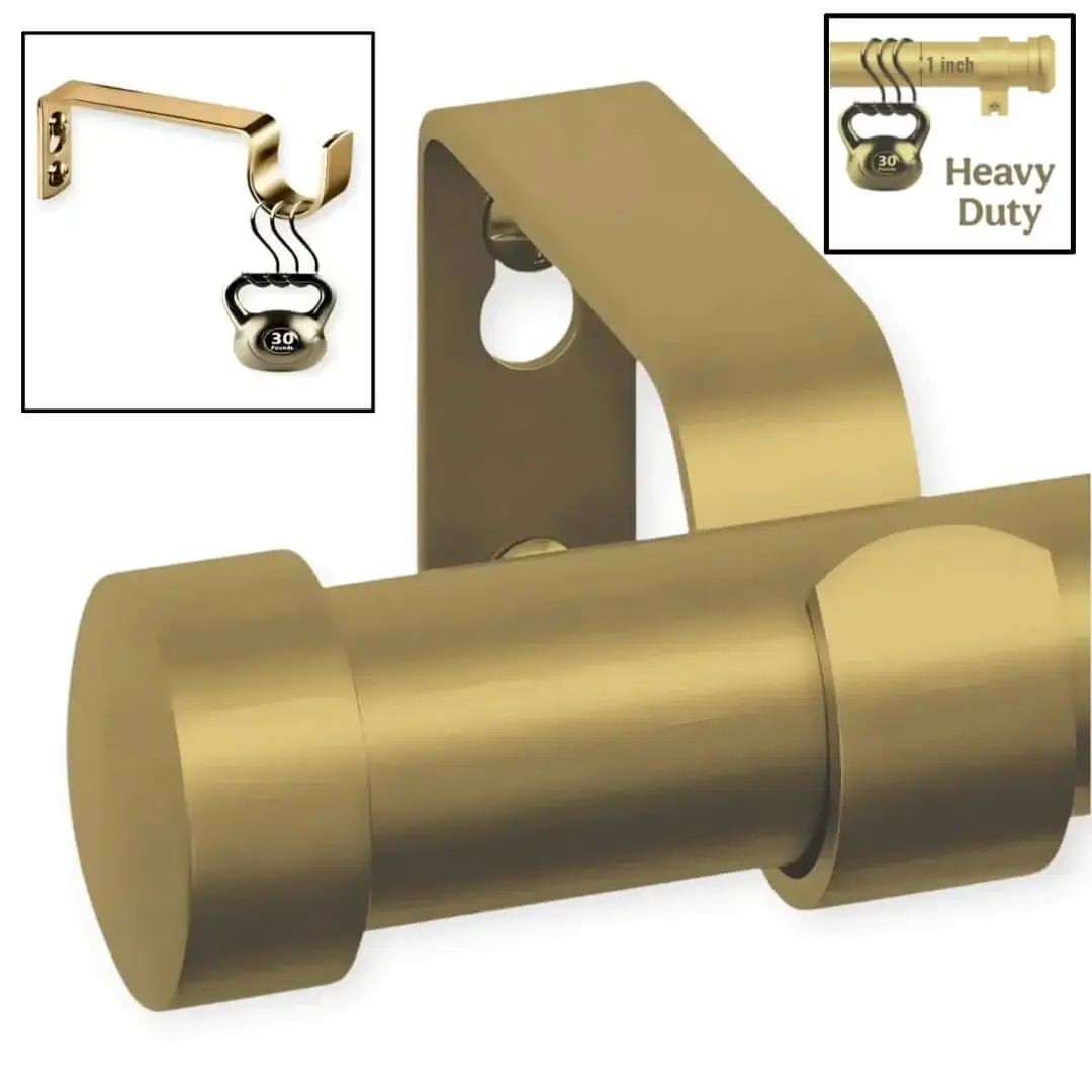 strong metal curtain rod with brackets strong metal curtain rod with brackets - showcase: (1) Simple end cap finials and brackets (elegant close-up), (2) Rod stress-tested with heavy weights (no bending), (3) Bracket load test—proving both opulent design and industrial strength for flawless performance