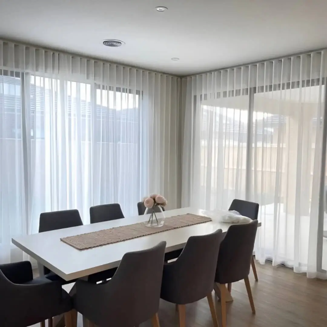 curtain track for dining room curtain track for dining room - curtain hanging from a curtain track which is installed on a dining room window, creating a chick ambience.