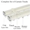 curtain track kit Complete curtain track set displayed with package contents: 2 end cap, 3 heavy-duty brackets, 1 curtain track, sliders, wall anchors, and screws. Text overlay highlights 'Package List'—everything needed for professional installation