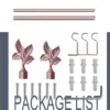 extendable curtain rod set extendable curtain rod set - showcase -complete curtain pole set with accessories displayed with all included components: 2 decorative finials, 3 heavy duty brackets, 1 rod, wall anchors, and screws. Text overlay lists the 'Package List,' showcasing everything needed for professional installation.
