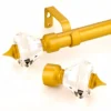 gold curtain rods with crystal ends