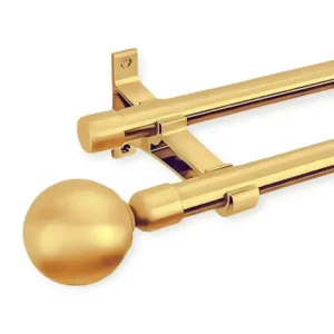 gold double curtain rod