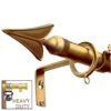 gold heavy duty curtain rod gold heavy duty curtain rod - Luxurious gold curtain rod with elegant finish, and (2) gold rod holding 25 lbs of weight—demonstrating its anti-sag, heavy-duty construction for flawless long-term performance