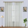 curtain rods with brackets for living room curtain rods with brackets for living room -, Elegant pleated sheer curtain gracefully hanging from a luxurious gold curtain rod with ball finial installed on a window in a living room, creating an airy and sophisticated look
