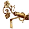 gold curtain pole golden curtain rod with flower finial