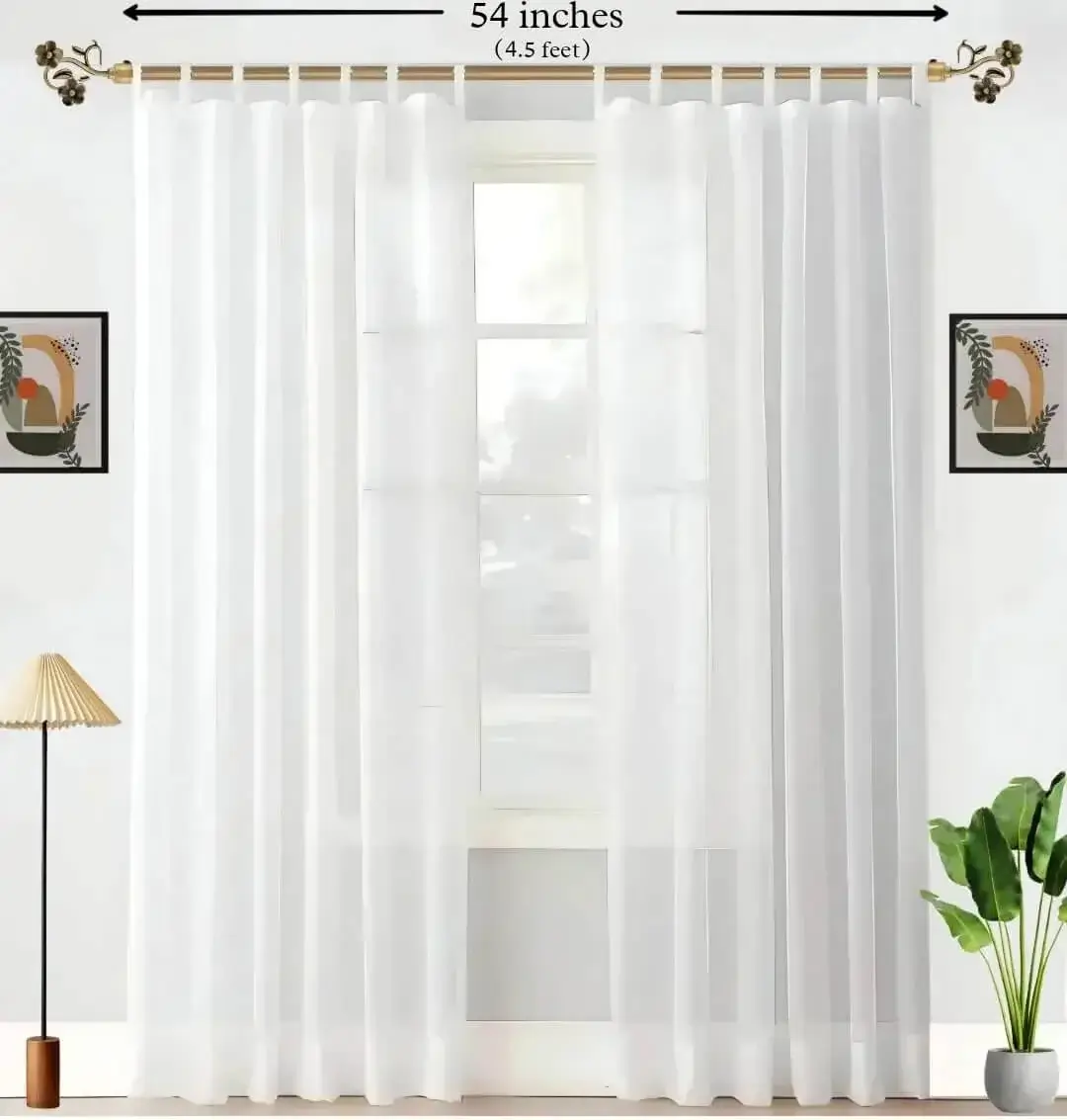 curtain pole for living room curtain pole for living room - Elegant transparent floor-length white sheer curtains hanging from a sleek antique finish curtain rod installed on a small window of a living room—creating a modern, flowing look while maintaining privacy and natural light.