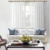 extendable curtain rod set for living room extendable curtain rod set for living room - Stylish living room with flowing curtains on a curtain rod, paired with a cozy sofa set, vibrant cushions, and wall paintings—creating a chic, inviting ambiance.