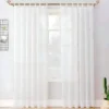 adjustable gold curtain pole set for living room adjustable gold curtain pole set for living room - Elegant living room with grommet voile sheer curtains hanging on a sturdy, adjustable gold curtain rod set. Creates a chic and inviting ambiance with a perfect window treatment.