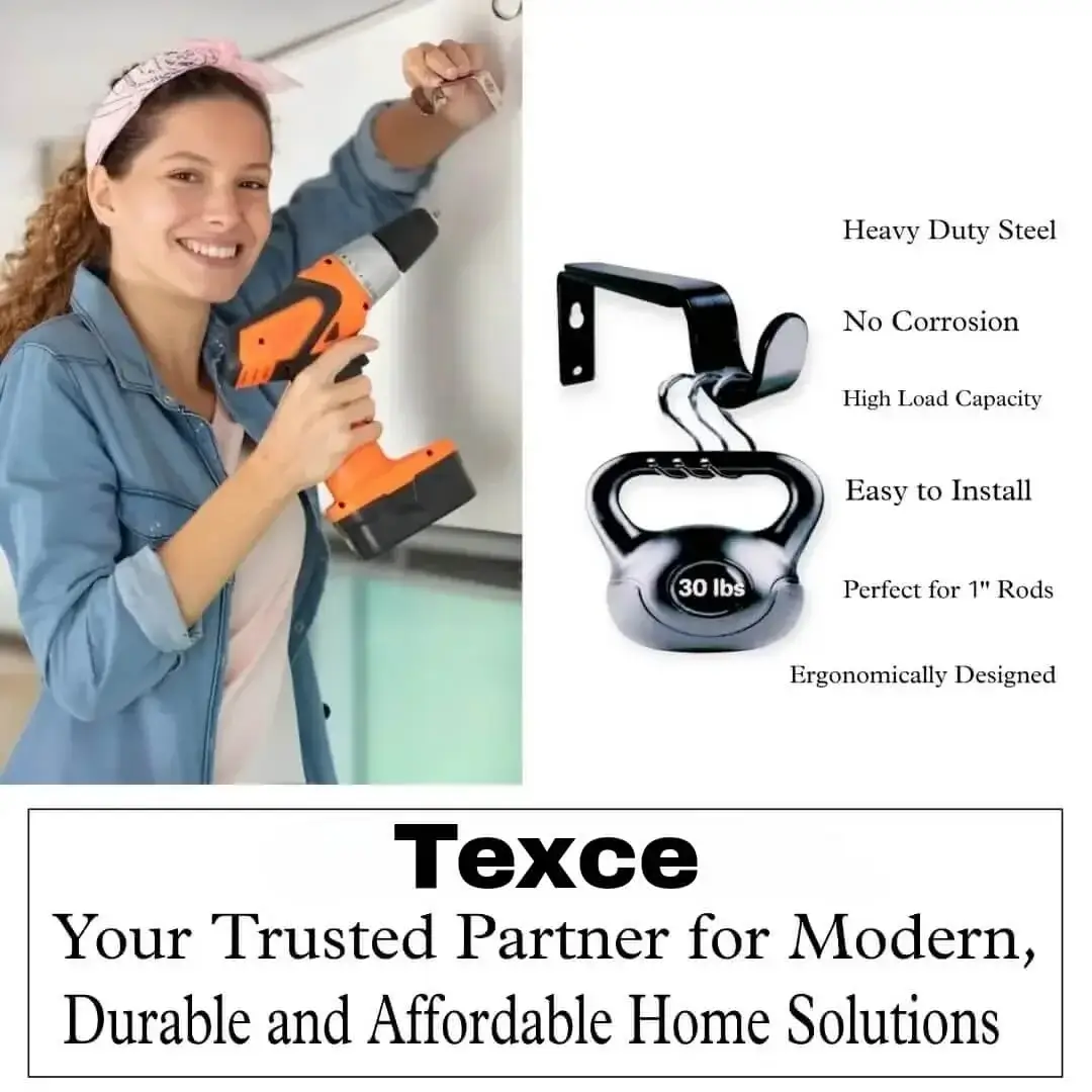 best curtain brackets best curtain brackets, Two-panel showcase: (1) DIY woman installing a curtain rod with a drill demonstrating easy setup, and (2) Close-up of Texce's heavy-duty black steel bracket stress-tested with weights. Highlighted text: 'No corrosion, ergonomic 1-inch rod design' - proving durable, user-friendly performance