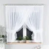curtain rod for flat curtain rod for flat - curtain rod for window - Stylish white pencil pleat curtains in lightweight voile fabric, gracefully hung on sleek gray curtain rods to frame a cozy bedroom window in a flat. The sheer material softly filters sunlight, creating a serene and chic ambiance—perfect for modern minimalist interiors of a flat.