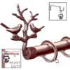 firm curtain rod firm curtain rod - Rose gold curtain rod with bird-on-tree finials, featuring a sturdy bracket, heavy-duty construction, and an easily adjustable mechanism for a perfect fit.