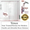 best adjustable double curtain rod set up best adjustable double curtain rod set up - Elegant white sheer curtains hanging on a heavy-duty rose gold curtain rod with bird finials in a bedroom. Overlay text highlights: ‘Premium quality guaranteed—Texce, your trusted partner for modern, durable, and affordable home décor solutions
