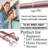 extendable double curtain rod set extendable double curtain rod set - showcase, DIY girl installing curtain rods with a drill—text highlights ‘Perfect for DIY enthusiasts, Apartments, renters, beginners, home owners !’ Features smooth telescoping rods, and easily adjustable design so you never worry about inaccurate measurements