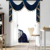 black curtain pole for living room black curtain pole for living room -Elegant valance curtain gracefully hanging from a sleek black curtain rod installed on a door, creating an airy and sophisticated look