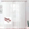 adjustable double curtain rod for window adjustable double curtain rod for window - Elegant sheer curtain gracefully hanging from a luxurious rose gold curtain rod with bird finial installed on a window, creating an airy and sophisticated look