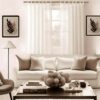 6 foot adjustable curtain rod 6 foot adjustable curtain rod - Stylish living room with flowing grommet curtains on a 6 foot adjustable curtain rod, paired with a cozy sofa set, vibrant cushions, and wall paintings—creating a chic, inviting ambiance
