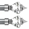 diamond finial curtain rod diamond finial curtain rod - Closeup of a grey colour curtain rod with crystal diamond finial end