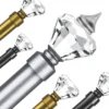 glass curtain rod luxury curtain rod - Closeup of a grey colour curtain rod with crystal diamond finial end