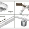 premium steel curtain rods premium steel curtain rods - Composite image showcasing three features of a premium curtain rod: 1) Close-up of the pole highlighting 'Anti-rust coating, 0.8mm thickness, 1-inch diameter' for durable construction. 2) A strength demonstration, holding heavy weight with text '35 lbs load capacity'. 3) The elegant final product: a grey curtain rod demonstrating smooth telescoping mechanism. Features smooth telescoping rods, and easily adjustable design so you never worry about inaccurate measurements