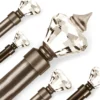 brown curtain rod Closeup of a brown colour curtain rod with crystal diamond finial end