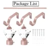 curtain rods and accessories curtain rods and accessories - showcase, complete drapery rod set with accessories displayed with all included components: 2 decorative finials, 3 heavy duty brackets, 1 rod, wall anchors, and screws. Text overlay lists the 'Package List,' showcasing everything needed for professional installation.
