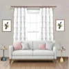 curtain rods for home curtain rods for living room - Stylish living room with flowing white curtains on adjustable curtain rod, paired with a cozy sofa set, vibrant cushions, and wall paintings—creating a chic, inviting ambiance
